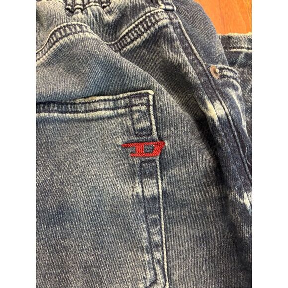 Diesel Men's Blue Distressed Elastic Back Waist Drawstring Skinny Jeans Size 32 - Picture 11 of 11